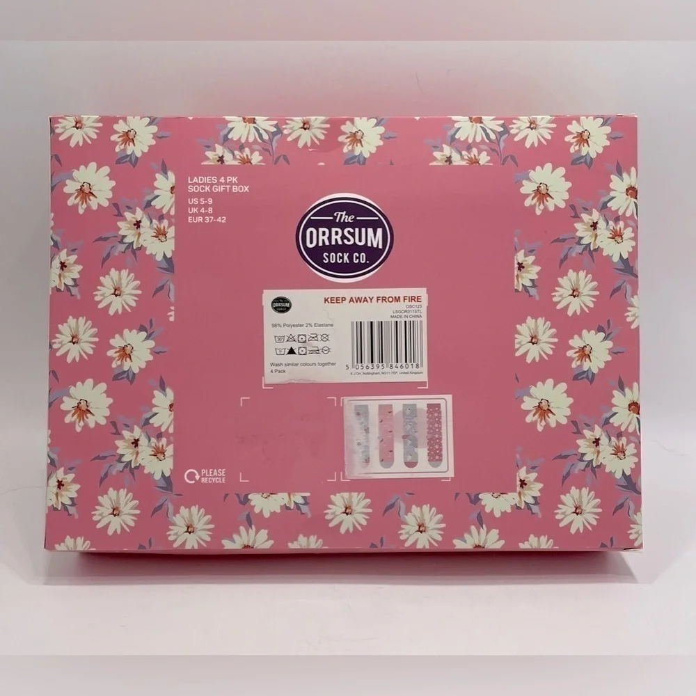 Orrsum Sock Co Wine Lover Socks 4 pack Size 5-9 Pink Rose Grapes Gray Gift Set